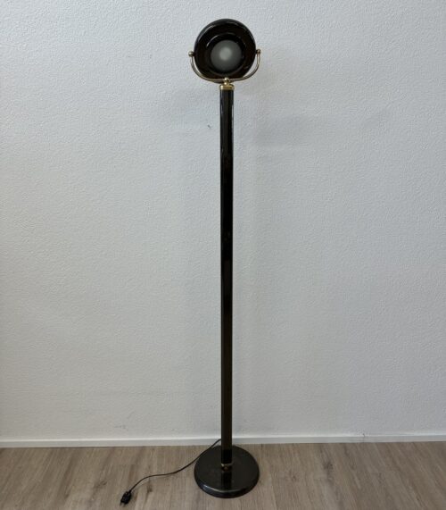 Vintage Stehlampe schwarz mit schwenkbarem Schirm