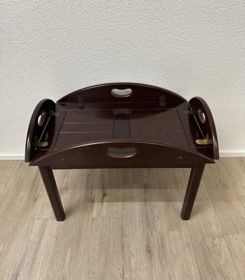 Vintage Englischer Butlertisch aus Holz mit Tablettfunktion