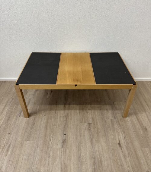 Vintage IKEA STENKULLA Couchtisch aus Eiche und Schiefer mit Auszug, ca. 2000er