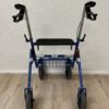 Rollator Gehhilfe blau mit Sitz und Gitterablage