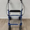 Rollator Gehhilfe blau mit Sitz und Gitterablage