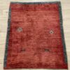 Vintage Orientteppich mit Tiermotiven in Rot und Blau