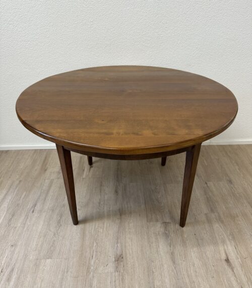 Vintage runder Kaffeetisch mit Schublade aus Holz