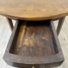 Vintage runder Kaffeetisch mit Schublade aus Holz