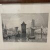 Antik Grafik Stadtansicht Zürich im Holzrahmen 1836