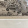 Antik Stahlstich New York und Brooklyn im Holzrahmen