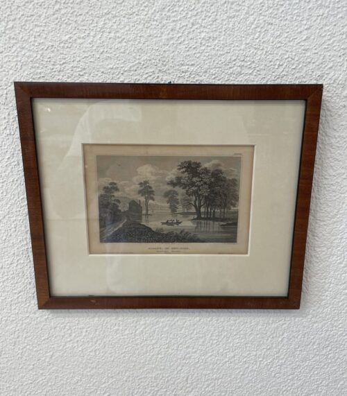 Antik Druckgrafik Albany New York im Holzrahmen