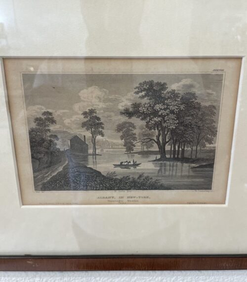 Antik Druckgrafik Albany New York im Holzrahmen