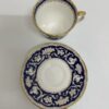 Vintage Porzellan Kaffeetasse mit Unterteller blau gold CROWN