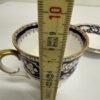 Vintage Porzellan Kaffeetasse mit Unterteller blau gold CROWN
