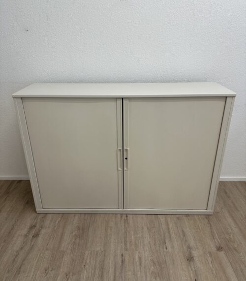 Aktenschrank weiss mit Schiebetüren und Hängeregister