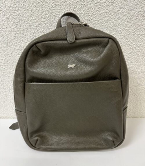 Vintage Leder Rucksack in Dunkelgrün kompakt