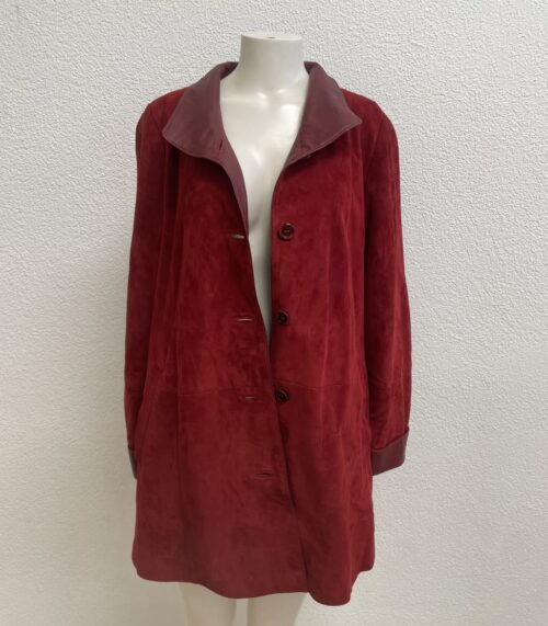 Vintage Damen Lederjacke rot MIRKEL mit Reverskragen