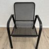 Metall Gartenstuhl stapelbar mit Gitterdesign schwarz