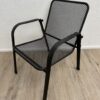 Metall Gartenstuhl stapelbar mit Gitterdesign schwarz