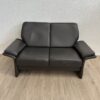 Modernes Ledersofa Zweisitzer in Dunkelgrau
