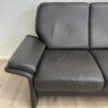 Modernes Ledersofa Zweisitzer in Dunkelgrau