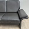 Modernes Ledersofa Zweisitzer in Dunkelgrau