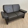 Modernes Ledersofa Zweisitzer in Dunkelgrau