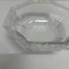 Glasschale achteckig mit floraler Verzierung 26 cm