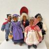 Vintage folkloristische Holzpuppen Sammlung handgefertigt