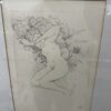 Vintage Radierung H. Albien nackte Figur im Metallrahmen