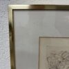 Vintage Radierung H. Albien nackte Figur im Metallrahmen