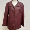 Vintage Lederjacke dunkelrot von MIKEL mit Musterfutter