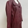 Vintage Lederjacke dunkelrot von MIKEL mit Musterfutter