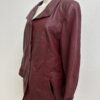Vintage Lederjacke dunkelrot von MIKEL mit Musterfutter