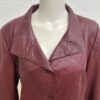 Vintage Lederjacke dunkelrot von MIKEL mit Musterfutter