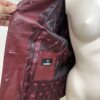Vintage Lederjacke dunkelrot von MIKEL mit Musterfutter