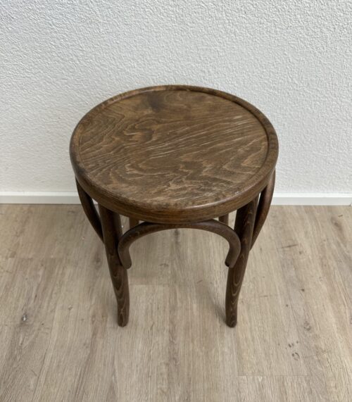 Vintage Holz Hocker mit runder Sitzfläche skandinavisch