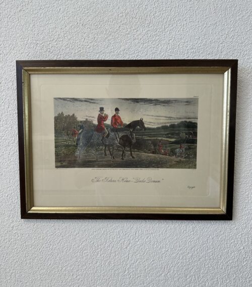 Vintage Kunstdruck Jagdszene The Return Home gerahmt
