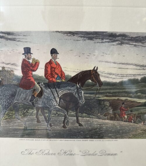 Vintage Kunstdruck Jagdszene The Return Home gerahmt