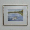 Vintage Aquarellgemälde Boote auf Wasser signiert 1998