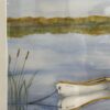 Vintage Aquarellgemälde Boote auf Wasser signiert 1998