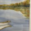Vintage Aquarellgemälde Boote auf Wasser signiert 1998