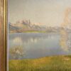 Vintage Ölgemälde Landschaft mit See im Goldrahmen Marius Jacobi