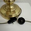 Vintage Tischlampe mit goldenem Fuss und Textilschirm