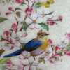 Vintage Nachttisch mit Blumenmotiv und zwei Schubladen