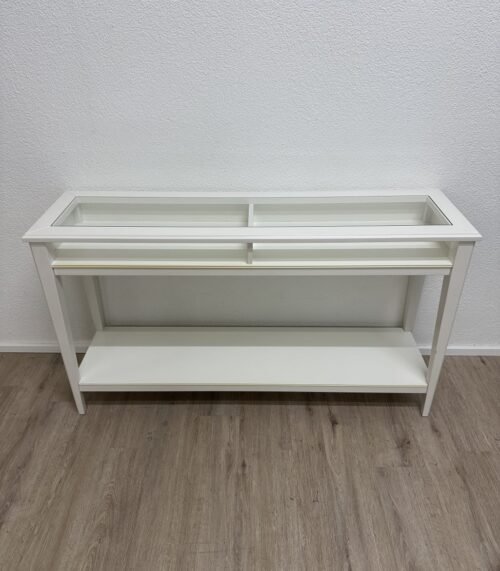 Moderner Konsolentisch mit Glasplatte in Weiss