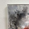 Vintage abstraktes Leinwandbild in Rot und Grau J. Schmidt 1996