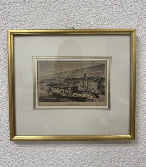 Vintage Rahmenbild Rorschach-Heiden-Bahn mit Landschaftsdruck