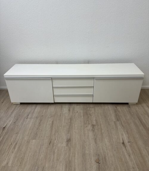 TV-Lowboard weiss mit Türen und Schublade modern