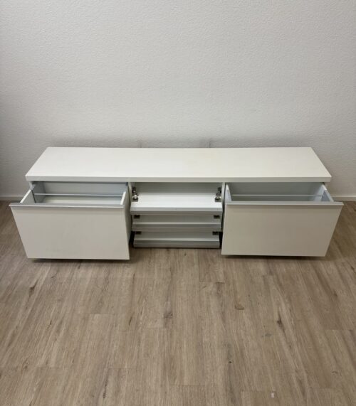 TV-Lowboard weiss mit Türen und Schublade modern