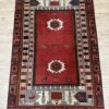 Vintage Orientteppich rot mit Blumenmuster 135 x 200 cm