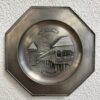 Vintage Zinn Wandteller Kapellbrücke Luzern achteckig