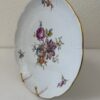 Vintage Porzellan Wandteller mit Blumen und Goldrand