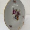 Vintage Porzellan Wandteller mit Blumen und Goldrand
